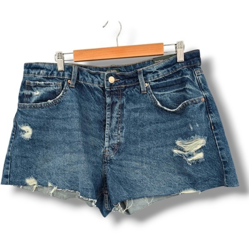 NEW Wild Fable Distressed Denim Shorts High Rise Ripped Raw Hem Blue Size‎ 16